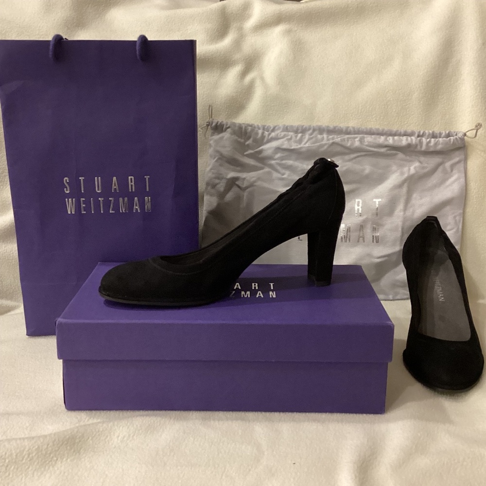 Stuart Weitzman Black Suede Pumps